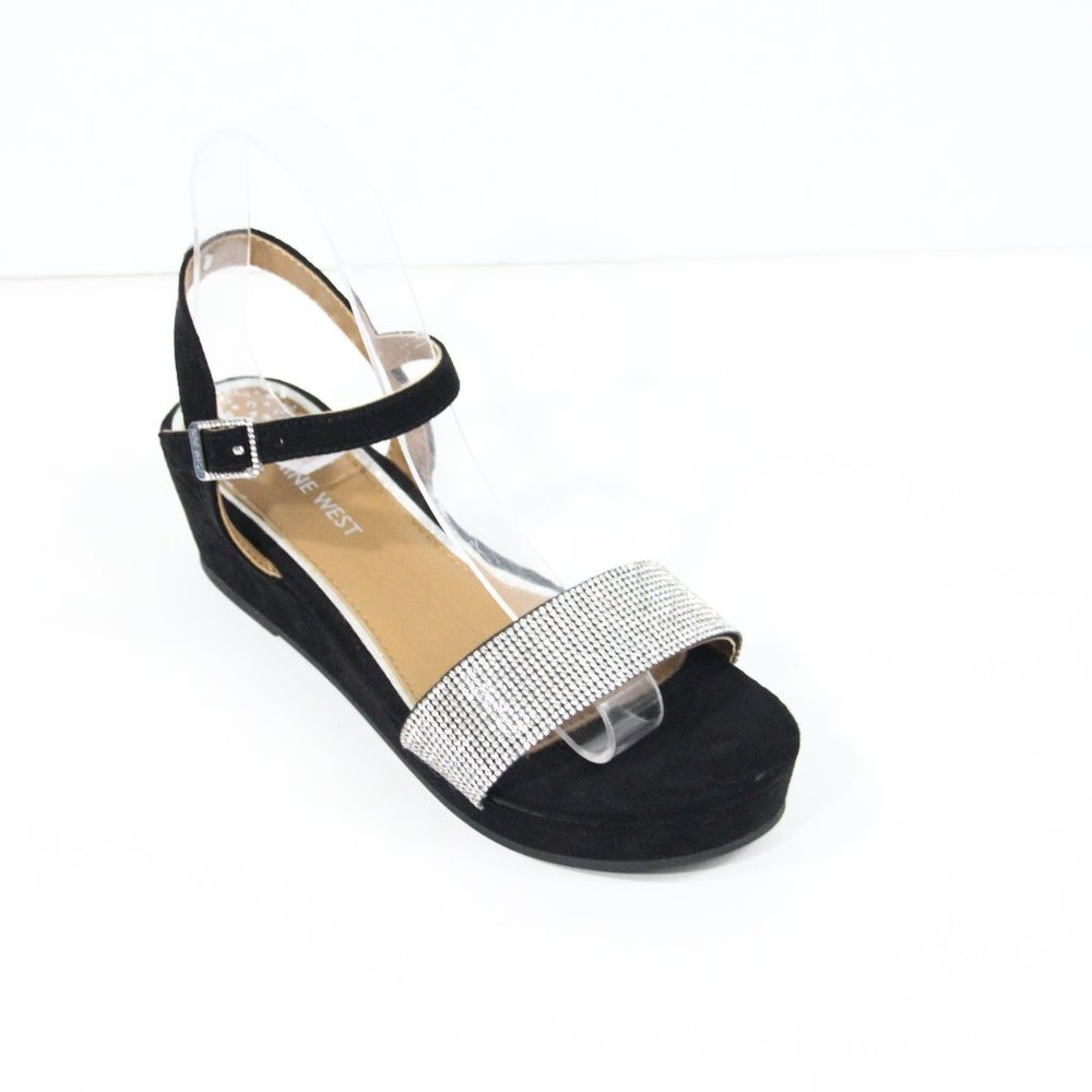 Nine West Platform Heels sz 5 Wedge Women Shoes Rhinestones Sandals